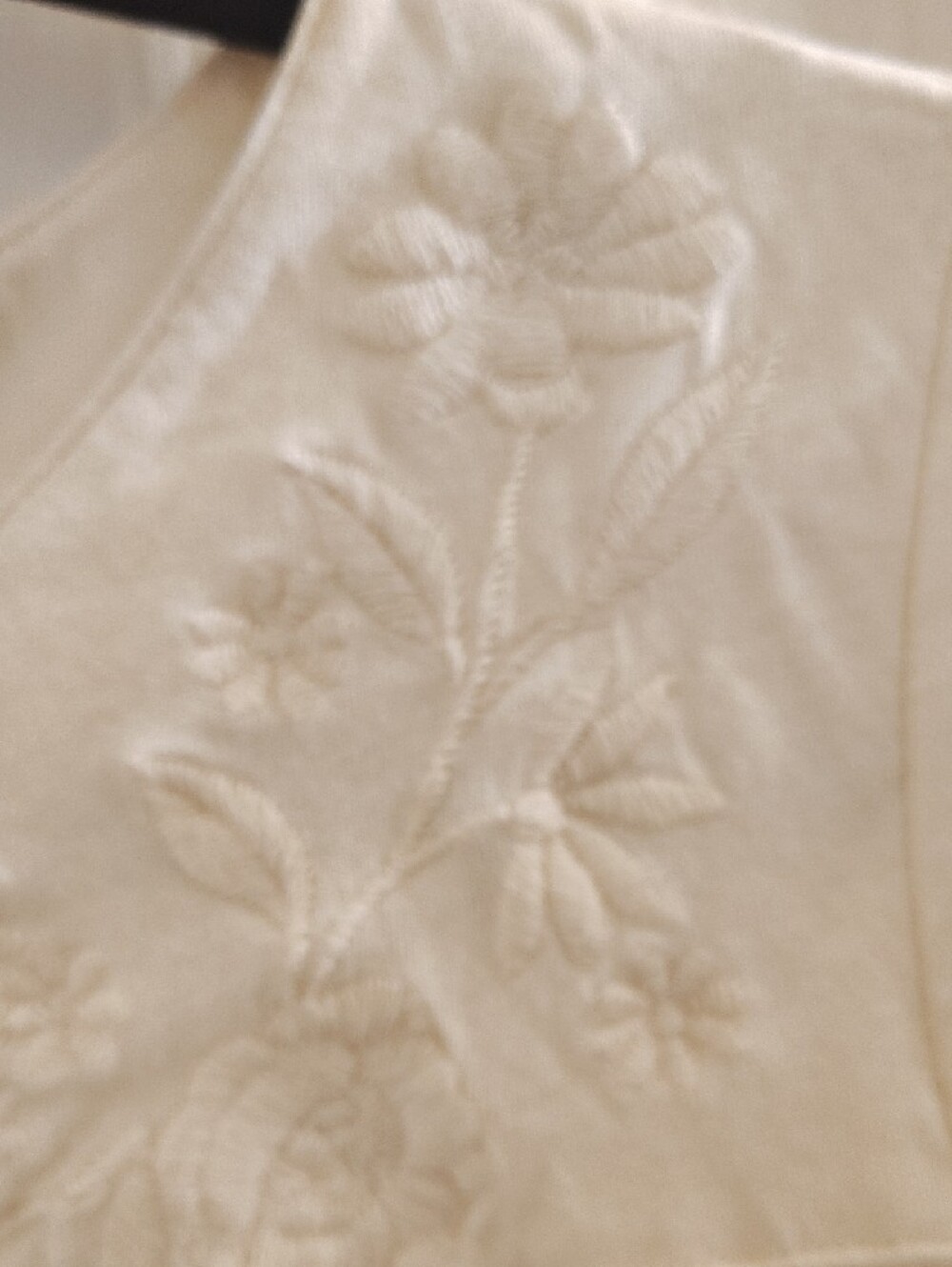 J. Jill Cream Short-Sleeve Top with Embroidered Yoke - Picture 4 of 4